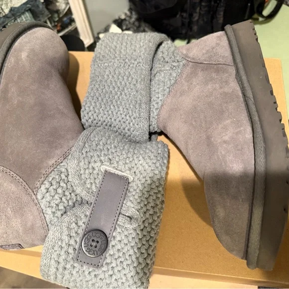Ugg shaina boot Gray Knit Cuff Boots - Picture 6 of 9